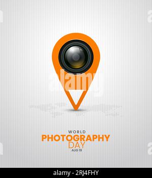 World Photography Day. 3D illustration. Stock Vector