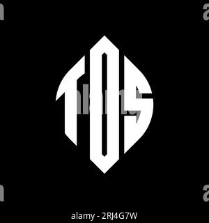 TDS circle letter logo design with circle and ellipse shape. TDS ellipse letters with typographic style. The three initials form a circle logo. TDS Ci Stock Vector