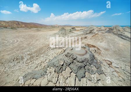 Mud volcanoes in Gobustan. Azerbaijan Stock Photo