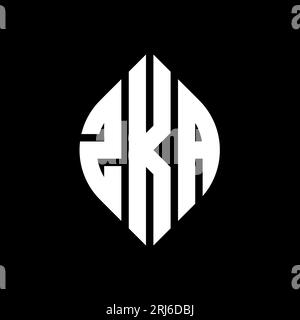 ZKA circle letter logo design with circle and ellipse shape. ZKA ...