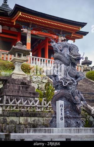 The dragon statue at Kiyomizu temple. Stock Photo
