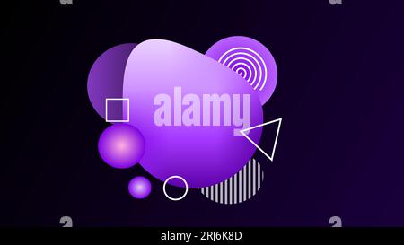 Cute irregular purple gradient shapes as a text placeholder copy space background Stock Vector