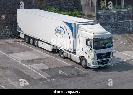 SAN SEBASTIAN, SPAIN-JULY 9, 2023: DAF XF Euro 6 Truck Stock Photo