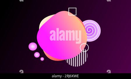 Glowing in the dark twilight pink and orange text placeholder frame copy space background Stock Vector