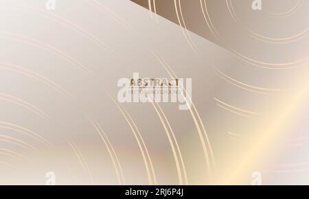 Luxury gold abstract background with golden circles and rounded lines. Vector illustration Stock Vector
