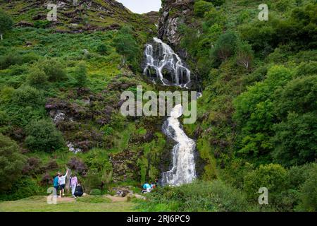 Assaranca Waterfall, Maghera, Ardara, County Donegal, Ireland Stock Photo