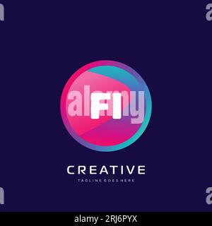 initial logo With Colorful template vector. Stock Vector