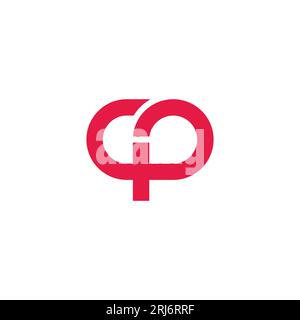 letter cp simple loop line geometric logo vector Stock Vector