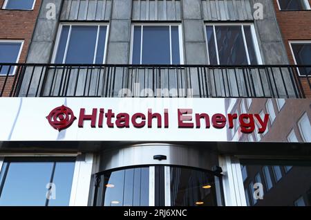 Signs and symbols, Hitachi Energy, Ludvika, Sweden. Stock Photo