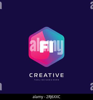 initial logo With Colorful template vector. Stock Vector