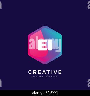 initial logo With Colorful template vector. Stock Vector