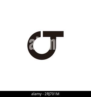 letter ct motion round geometric line logo vector Stock Vector