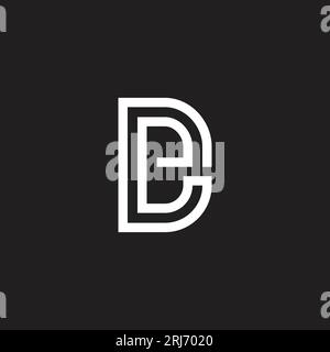 lette ed simple thin line geometric logo vector Stock Vector