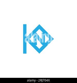letter kn linked blue diamond logo vector Stock Vector
