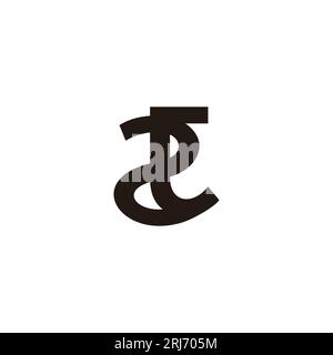 letter 2c linked curves simple logo vector Stock Vector