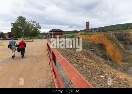 The World heritage Falun Mine, Falun, Sweden. In the picture: Tourists at The Great Pit. Stock Photo