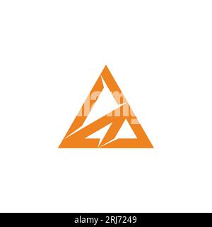 triangles thunder power simple logo vector Stock Vector