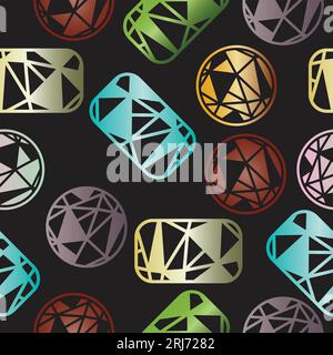 shine gold jewels gradient abstract seamless pattern vector Stock Vector