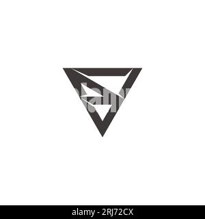letter sv triangle simple geometric logo vector Stock Vector