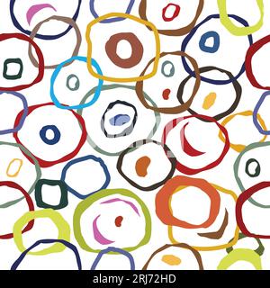 colorful rings abstract seamless pattern background vector Stock Vector