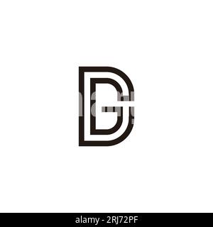 letter dg simple thin line geometric logo vector Stock Vector