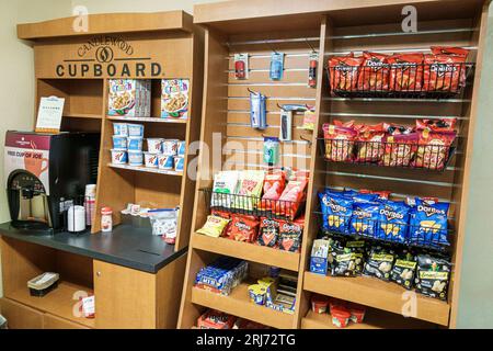 Augusta Georgia,Candlewood Suites Augusta IHG hotel,lobby snacks coffee,inside interior indoors,store business shop merchant market marketplace,sellin Stock Photo