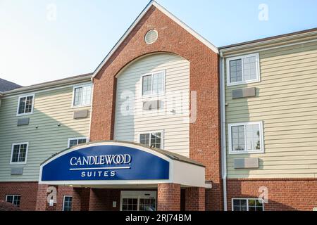 Augusta Georgia,Candlewood Suites IHG hotel,outside exterior,building front entrance,sign information,promoting promotion,advertising Stock Photo