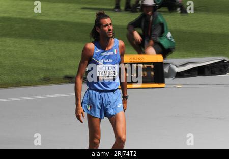 Budapest, Hungary. 20th Aug, 2023. Gianmarco TAMBERI of ITA Qualification HIGH JUMP MEN during the World Athletics Championships 2023 on August 20, 2023 at Nemzeti Atletikai Kozpont in Budapest, Hungary. Photo by Laurent Lairys/ABACAPRESS.COM Credit: Abaca Press/Alamy Live News Stock Photo