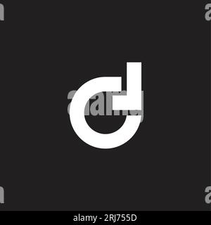 letter cl simple loop geometric logo vector Stock Vector