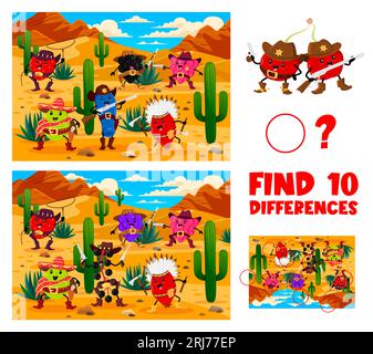 Cowboy Sheriff Find The Differences Stock Vector Image & Art - Alamy