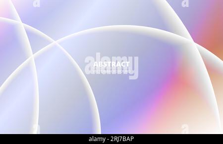 Holographic abstract background design with rainbow gradient and transparent circle objects. Vector illustration Stock Vector