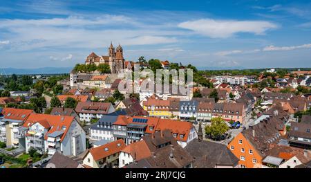 View from Eckhartsberg onto the historic centre with the Roman minster of St. Stephan, Breisach am Rhein, Upper Rhine, Black Forest, Baden-Wuerttember Stock Photo