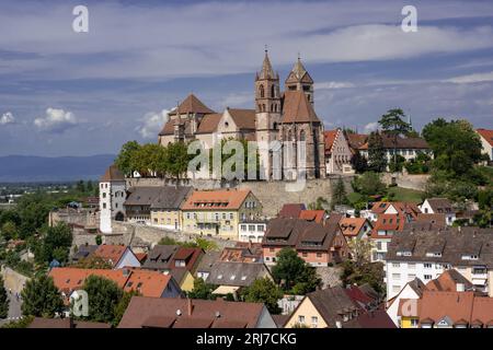 View from Eckhartsberg onto the historic centre with the Roman minster of St. Stephan, Breisach am Rhein, Upper Rhine, Black Forest, Baden-Wuerttember Stock Photo