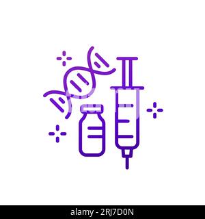 Gene therapy drugs line icon, vector Stock Vector