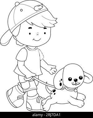 boy walking coloring pages