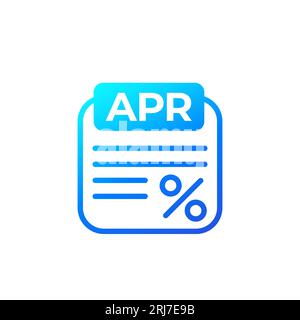 APR icon on white, Annual percentage rate Stock Vector