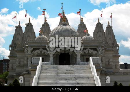 BAPS Shri Swaminarayan Mandir (also commonly known as the Neasden Temple) is a Hindu temple in Neasden, London, England. Stock Photo