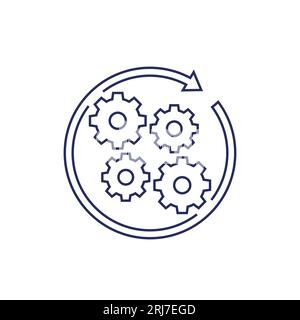 operation, implement a project line icon Stock Vector