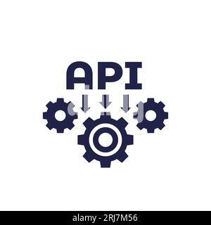 API icon on white, vector Stock Vector