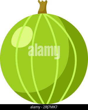 Funny cartoon gooseberry. Cute berry. Vector food illustration isolated on white background. Stock Vector