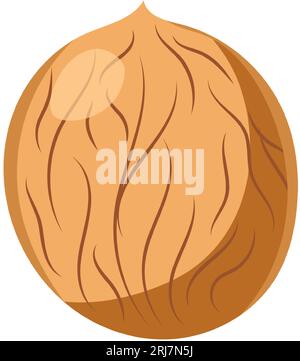 Funny cartoon walnut. Cute nut. Vector food illustration isolated on white background. Stock Vector