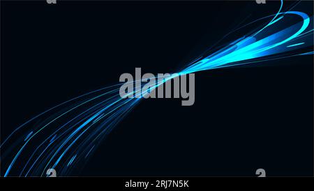 Blue abstract bright magical cosmic energy electric bright bright light texture background of strips, energetic lines, threads intertwined together an Stock Vector
