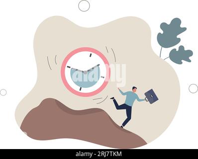 Run out of time, work deadline, time countdown or time management concept.flat vector illustration. Stock Vector