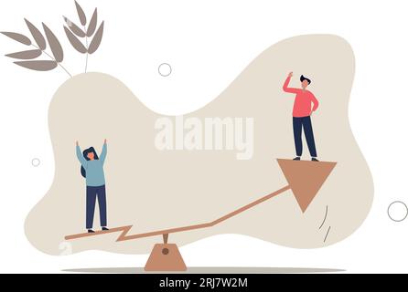 Investment stock market volatility, financial asset value going up and down or profit growth rising up concept.flat vector illustration. Stock Vector