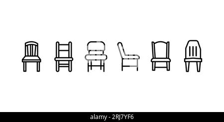 Chair Seating icons set Vector illustration Stock Vector