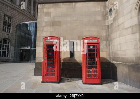 Two Telephone Boxes Stock Photo