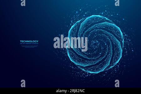 Abstract chatbot icon in futuristic low poly wireframe style.  Stock Vector