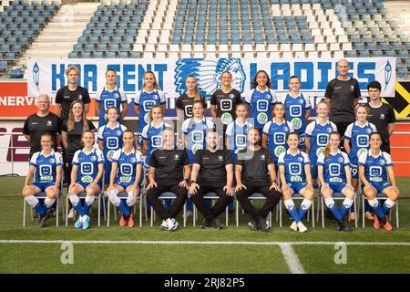 Gent, Belgium. 21st Aug, 2023. KAA Gent Ladies pose for a team picture at the photoshoot of women's soccer team KAA Gent Ladies, Monday 21 August 2023 in Gent. BELGA PHOTO JAMES ARTHUR GEKIERE Credit: Belga News Agency/Alamy Live News Stock Photo
