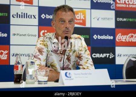 Gent, Belgium. 21st Aug, 2023. Dennis Henderickx pictured during a press conference of women's soccer team KAA Gent Ladies, Monday 21 August 2023 in Gent. BELGA PHOTO JAMES ARTHUR GEKIERE Credit: Belga News Agency/Alamy Live News Stock Photo