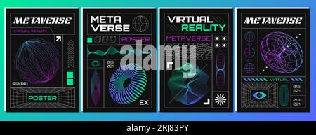 Grade símbolos 3d cartaz futuro wireframe elementos dos anos 90 neon malhas  geométricas padrões de linha y2k futuristas coração e onda cyberpunk forma  caminhos de traçado editáveis conjunto de vetores